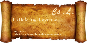 Csikány Levente névjegykártya